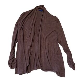 Apt. 9 Women's‎ Mauve Open Front Long Sleeve Ruched Sleeve Cardigan XL